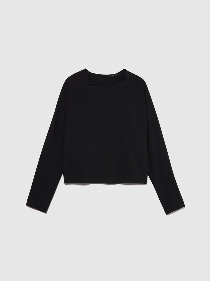 Blouse with crisscross - women's blouses - Black | Sisley image number 6